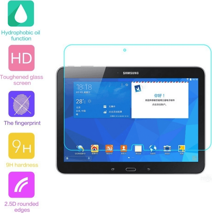 PELLICOLA VETRO TEMPERATO DISPLAY SCHERMO SAMSUNG GALAXY TAB 4 10.1 T530 T535" - 2