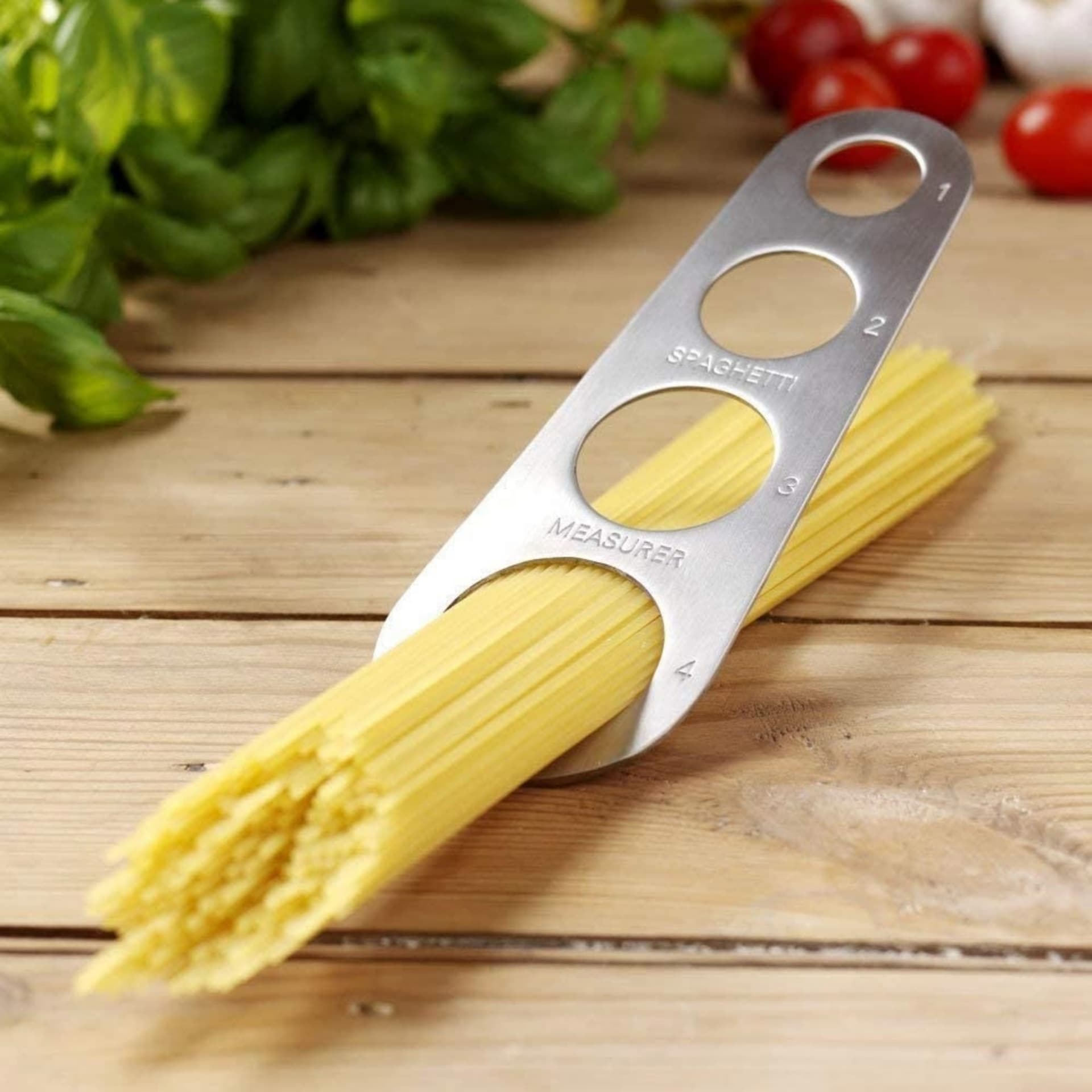 DOSATORE MISURA PORZIONI PASTA SPAGHETTI ACCIAIO 1- 4 PERSONE ACCESSORI CUCINA - 2