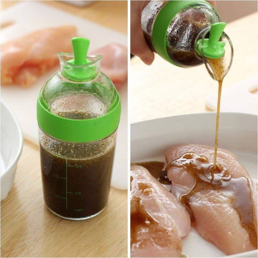 BOTTIGLIA SHAKER DISPENSER PER CONDIMENTO INSALATA OLIO SUCCHI SALSE DOSATORE - 3