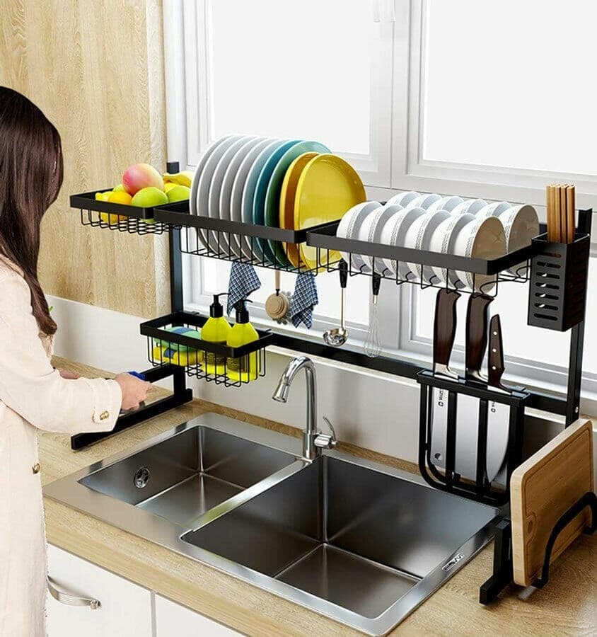 SCOLAPIATTI COLAPIATTI BASE APPOGGIO IN ACCIAIO 86x52 ORGANIZER CUCINA SCAFFALE - 2