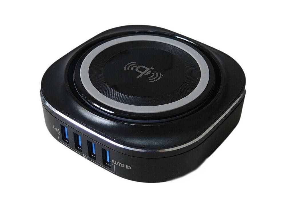 CARICATORE WIRELESS QI STAZIONE DI RICARICA 24W 4 PORTE USB 5V 4.4A 24W FO528 - 4