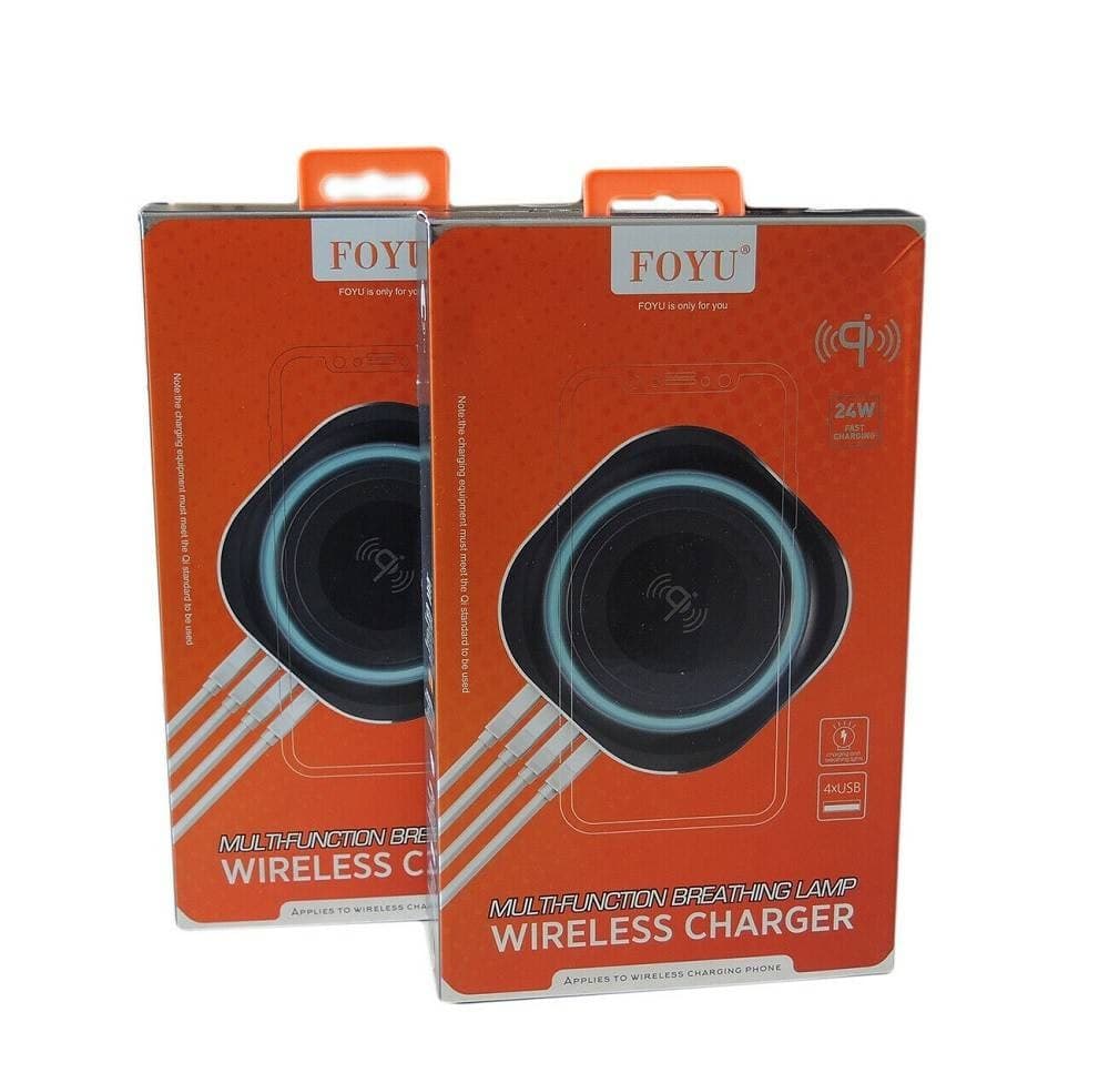 CARICATORE WIRELESS QI STAZIONE DI RICARICA 24W 4 PORTE USB 5V 4.4A 24W FO528 - 7