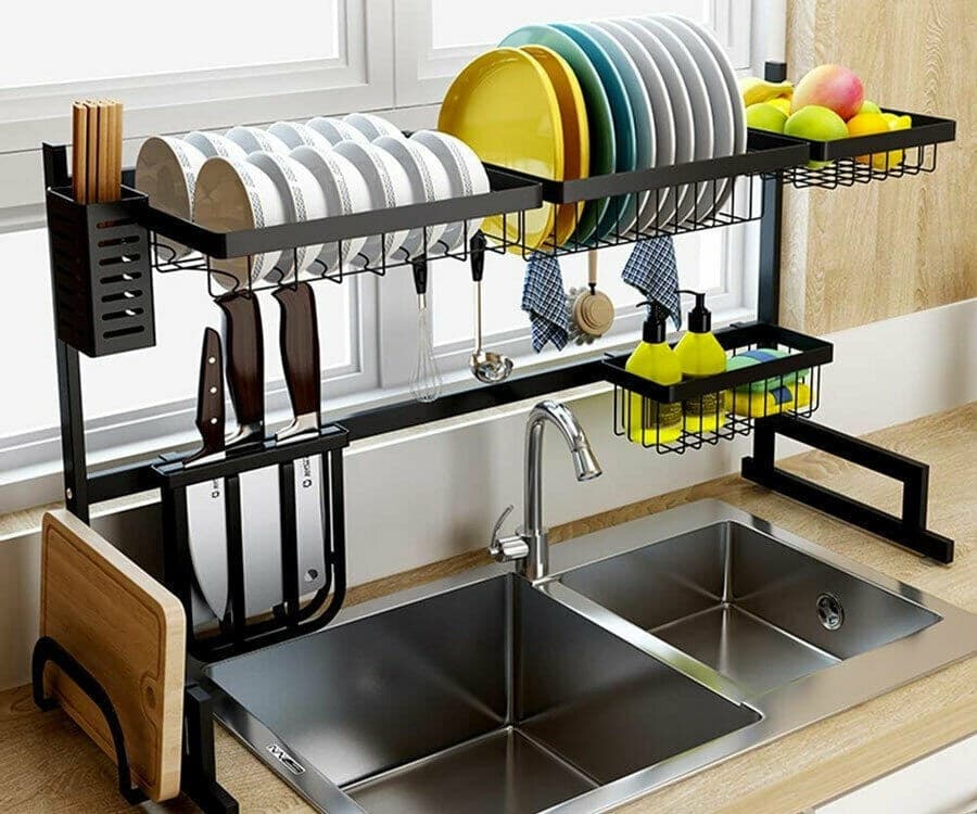 ORGANIZER ORGANIZZATORE CUCINA SCOLAPIATTI SCAFFALE APPOGGIO RIPIANI 920 MM - 3