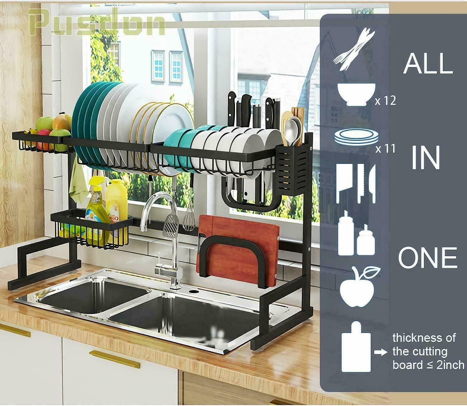 ORGANIZER ORGANIZZATORE CUCINA SCOLAPIATTI SCAFFALE APPOGGIO RIPIANI 920 MM - 4