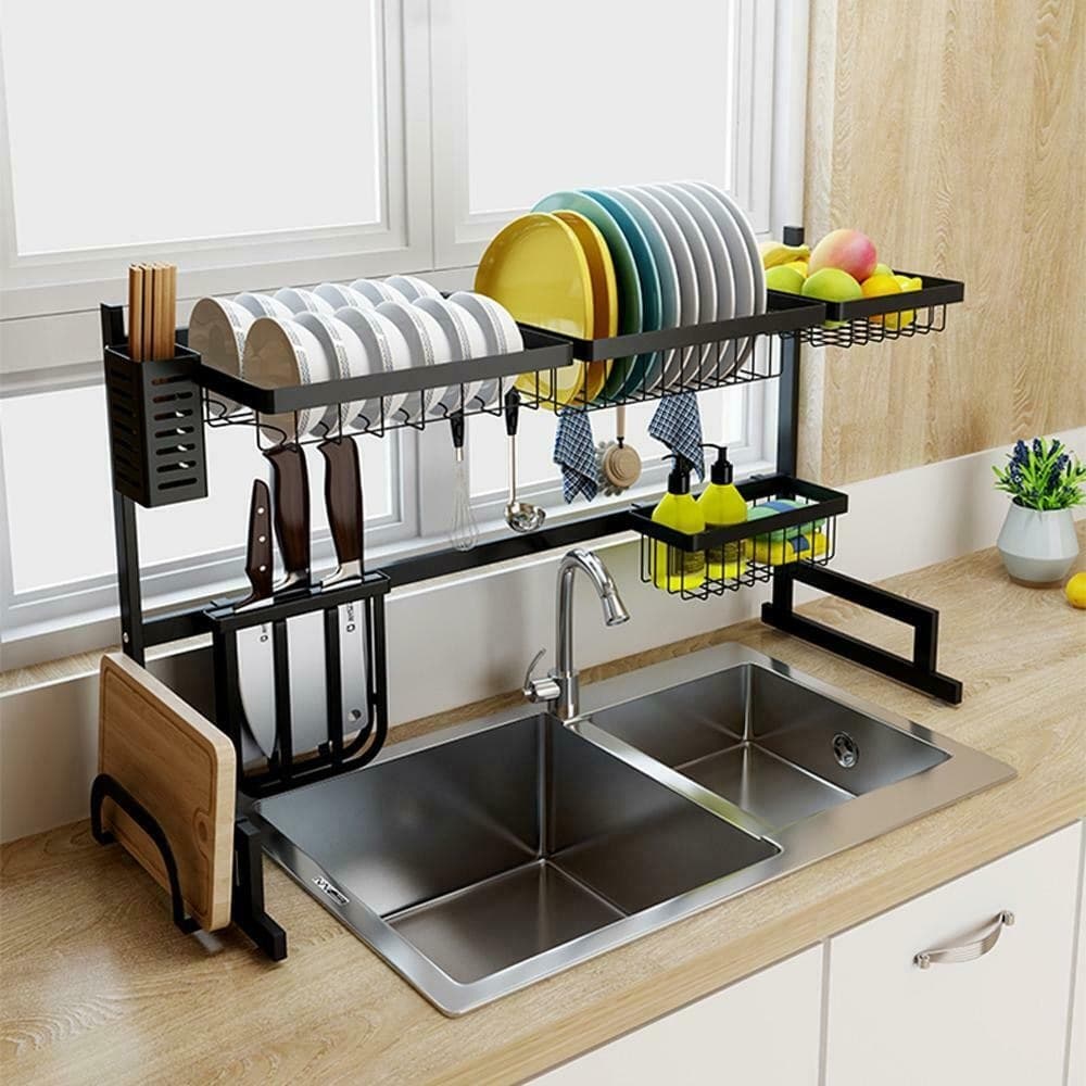 ORGANIZER ORGANIZZATORE CUCINA SCOLAPIATTI SCAFFALE APPOGGIO RIPIANI 920 MM - 6