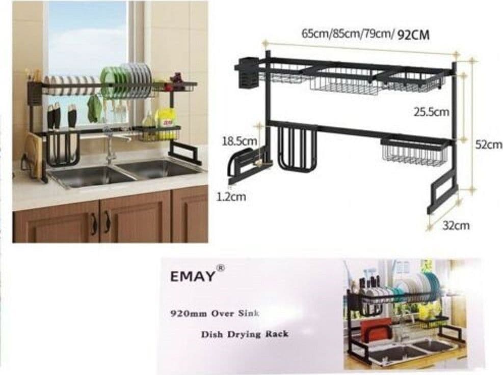 ORGANIZER ORGANIZZATORE CUCINA SCOLAPIATTI SCAFFALE APPOGGIO RIPIANI 920 MM - 7