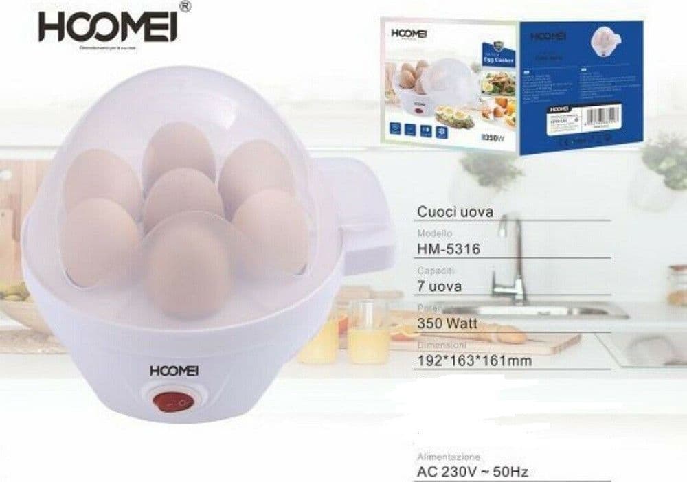 CUOCI UOVA ELETTRICO 7 UOVA EGG 350W BOLLITORE UOVA SODE CUCINA CUOCIUOVA 5316 - 1