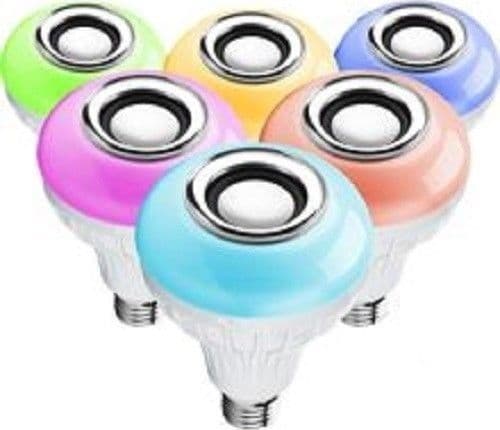 LAMPADINA CASSA BLUETOOTH COLORATA LED E27 RGB BULBO MUSICA LAMPADA TELECOMANDO - 6