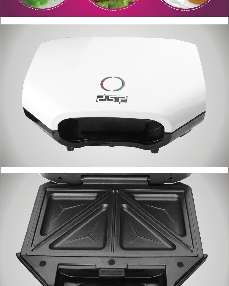 TOSTIERA ELETTRICA PIASTRA GRILL SANDWICH ANTIADERENTE TOSTAPANE ELETTRICO 750W - 4