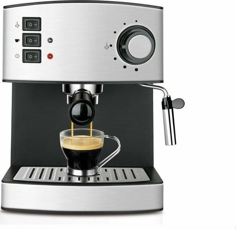 MACCHINA PER CAFFÈ ESPRESSO 850 WATT 1.6LT CAPPUCCINO SYSTEM 15 BAR CORPO INOX - 3