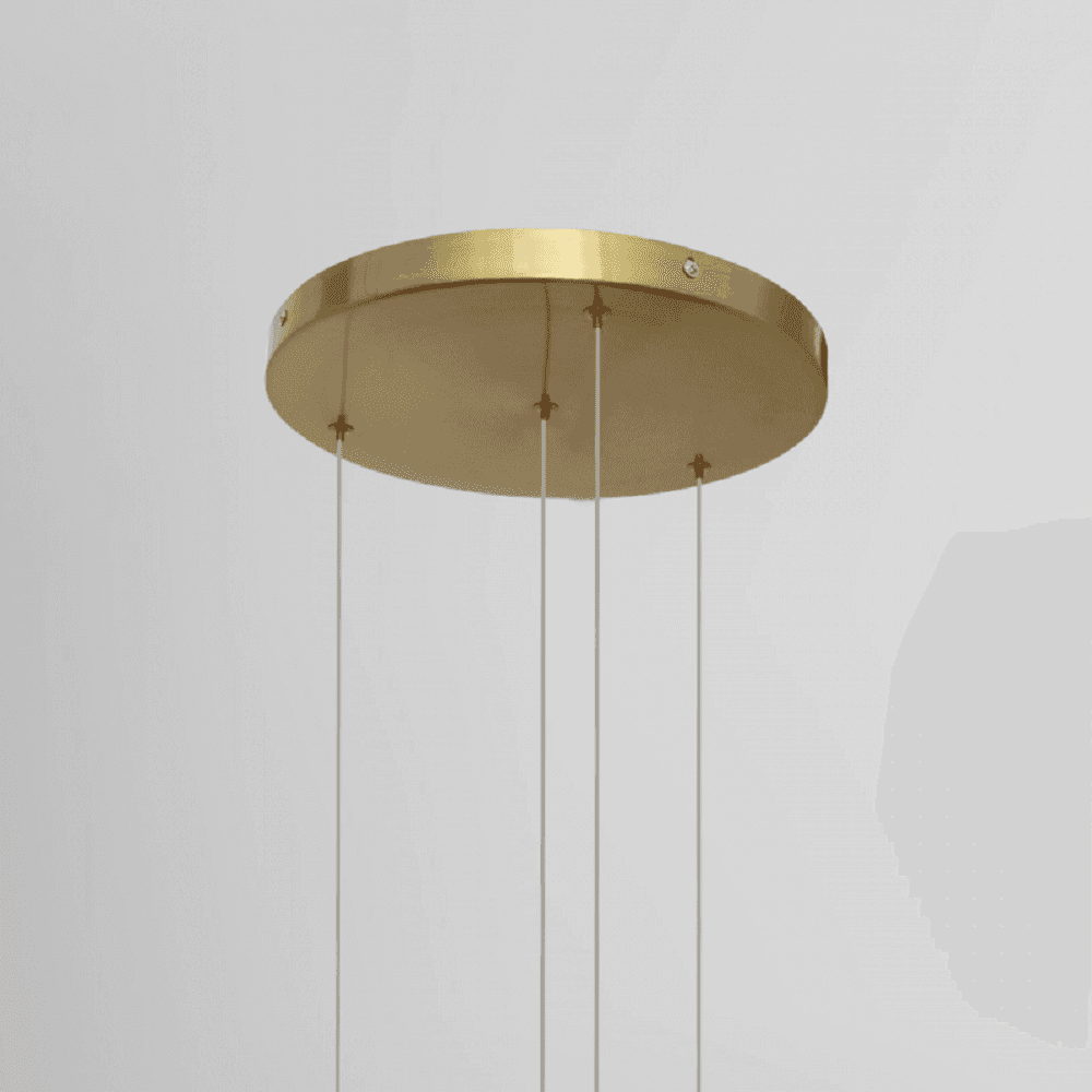 LAMPADARIO SOSPENSIONE MODERNO CASCATA 4 PENDENTI DI FORME DIVERSE G9 ORO LP-04 - 3