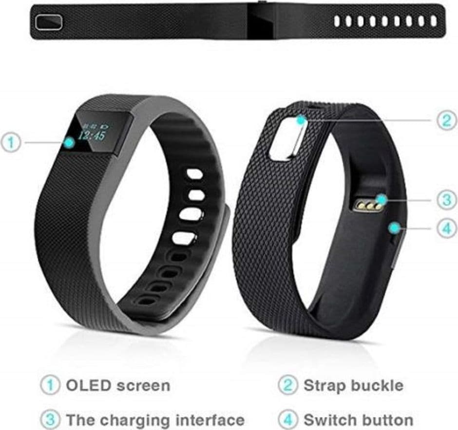 BRACCIALETTO SMARTWATCH FITNESS BLUETOOTH TRACKER DA POLSO PER ANDROID IOS