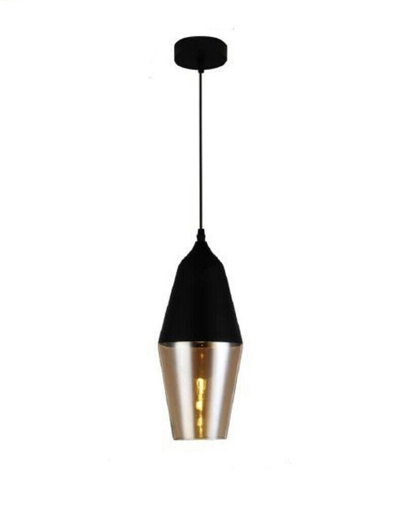 LAMPADARIO SOFFITTO IN VETRO AMBRATO LAMPADA A SOSPENSIONE E27 PENDENTE A36-05 - 2