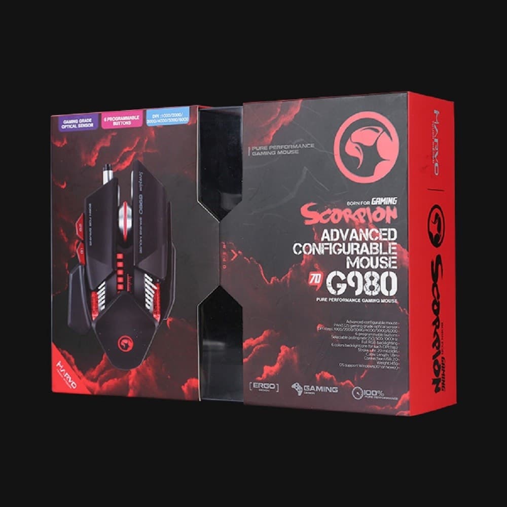 MARVO SCORPION G980 GAMING MOUSE WIRELESS 6000DPI LUMINOSO 6 TASTI PROGRAMMABILI - 5