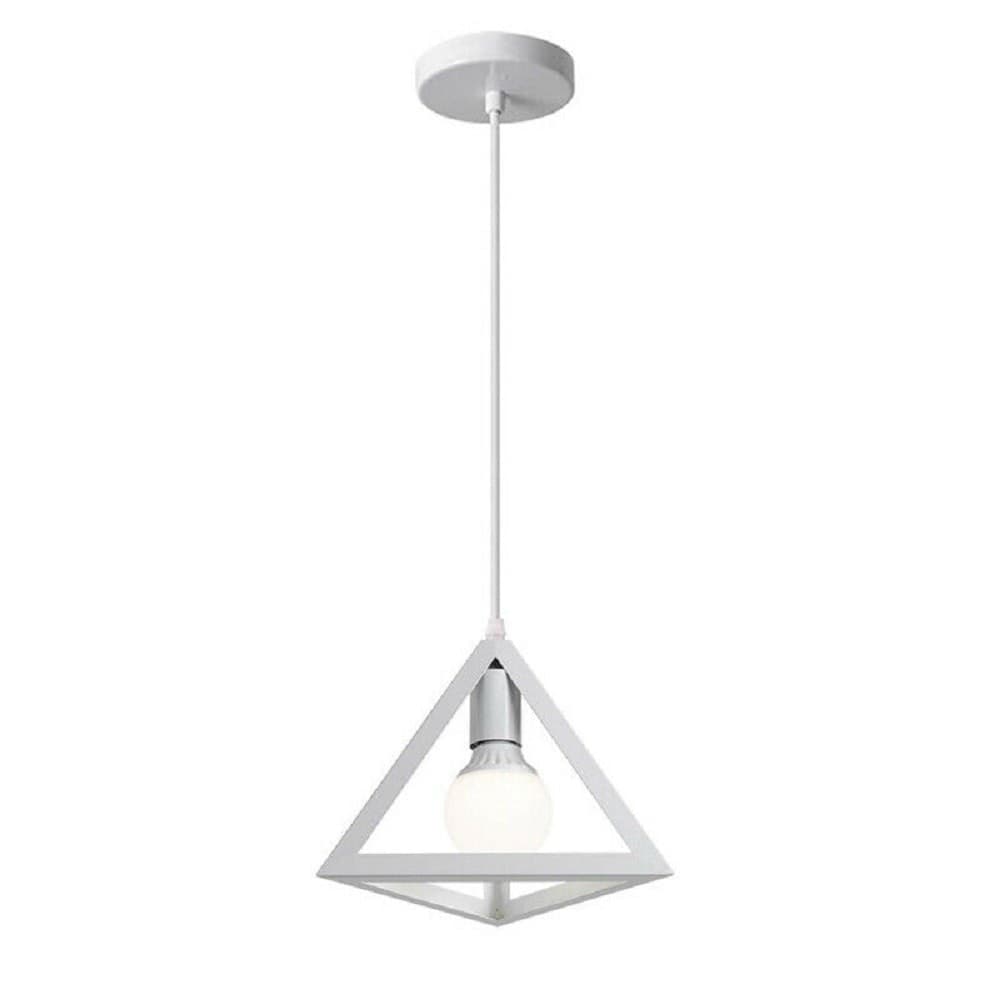 LAMPADARIO DA SOFFITTO A SOSPENSIONE FORMA DI TRIANGOLO 3D PORTALAMPADA E27 A35 - 3