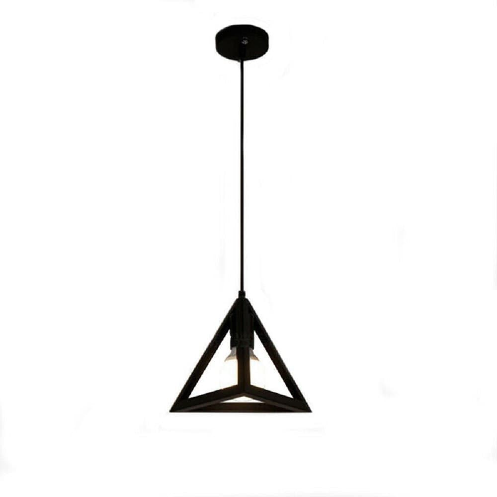 LAMPADARIO DA SOFFITTO A SOSPENSIONE FORMA DI TRIANGOLO 3D PORTALAMPADA E27 A35 - 5