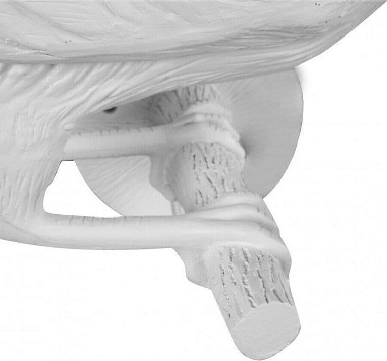 LAMPADA DECORATIVA MURO A FORMA DI CORVO UCCELLO APPLIQUE PARETE IN RESINA E66 - 4