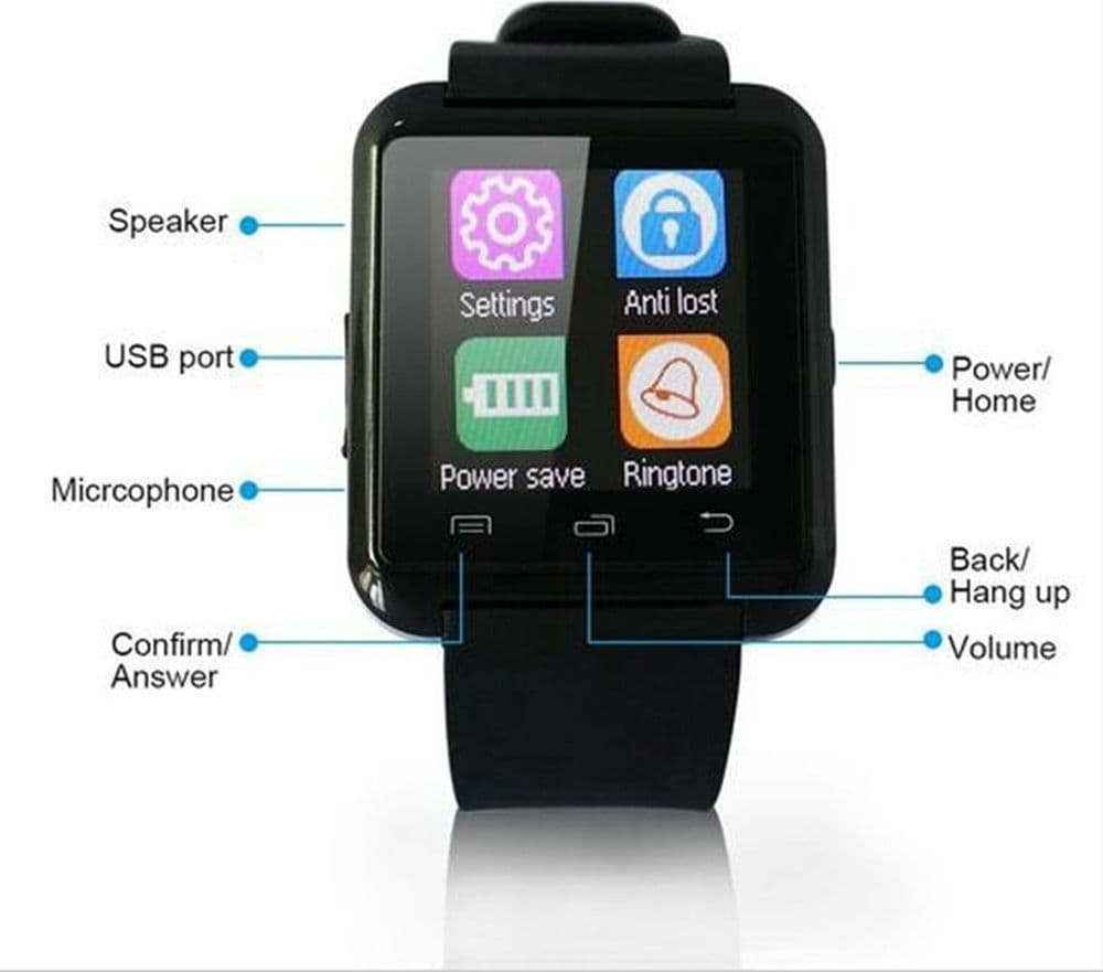 U8 OROLOGIO BLUETOOTH SMARTWATCH ANDROID TOUCHSCREEN CELLULARE VIVAVOCE MUSICA - 2