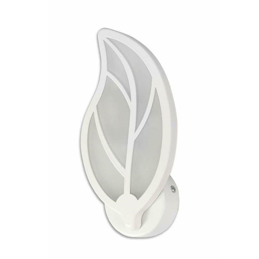APPLIQUE FOGLIA A PARETE 7 WATT LAMPADA ABAT JOUR LUCE FREDDA CALDA NATURALE E32 - 4