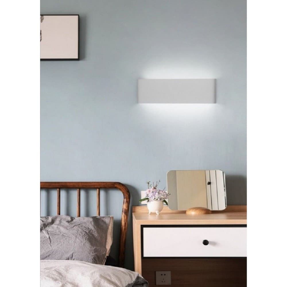 APPLIQUE MURO LED 15 W DOPPIA EMISSIONE DI LUCE BIANCO RETTANGOLARE MODERNO E57 - 6