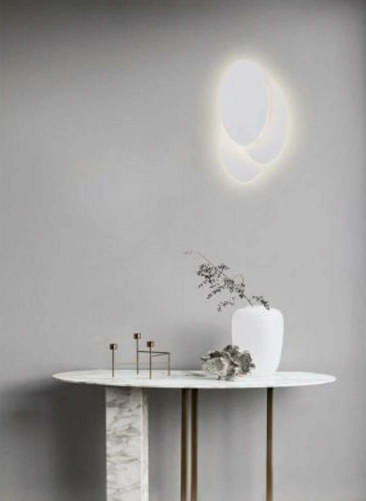 APPLIQUE A LED 3 OVALE LUMETTO COMODINO ABAT JOUR 12W LUCE 6500K 3000K 4000K E33 - 4