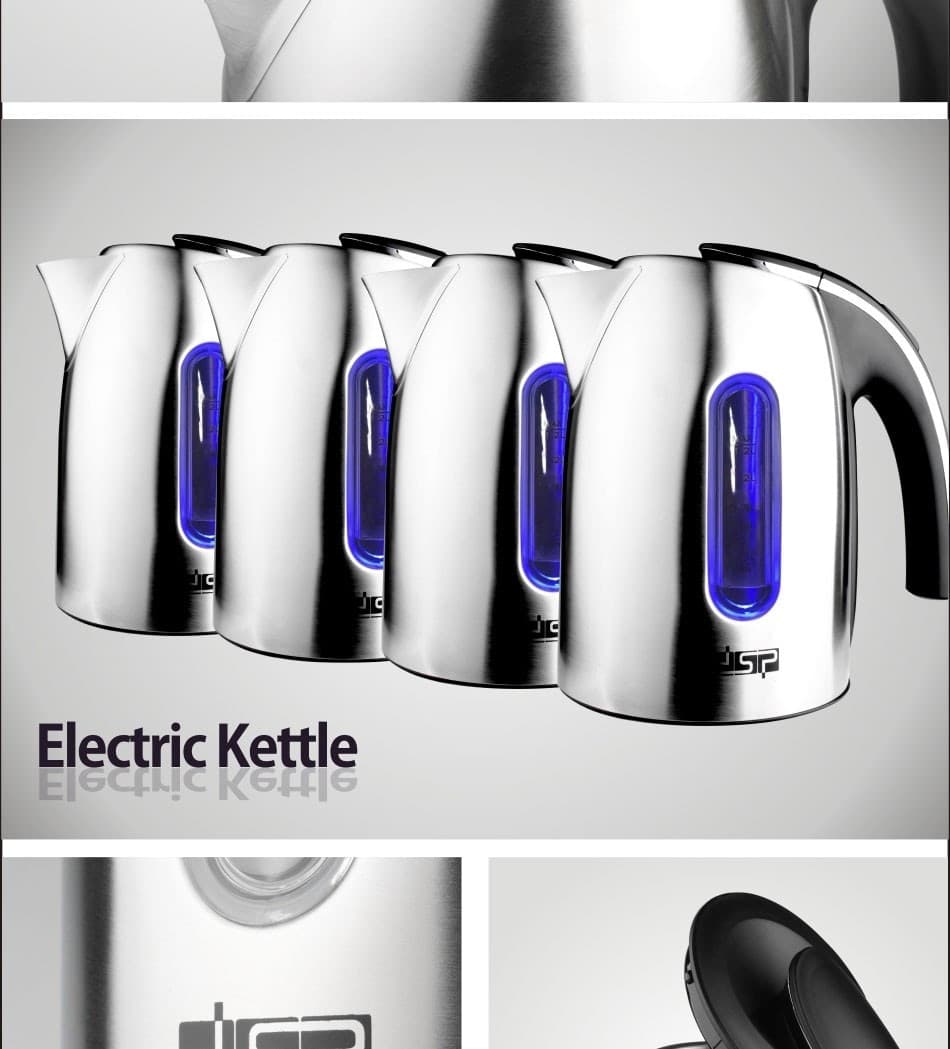 BOLLITORE ELETTRICO A CARAFFA DA 1,2LT IN ACCIAIO INOX PER TE' E INFUSI 1370W - 3