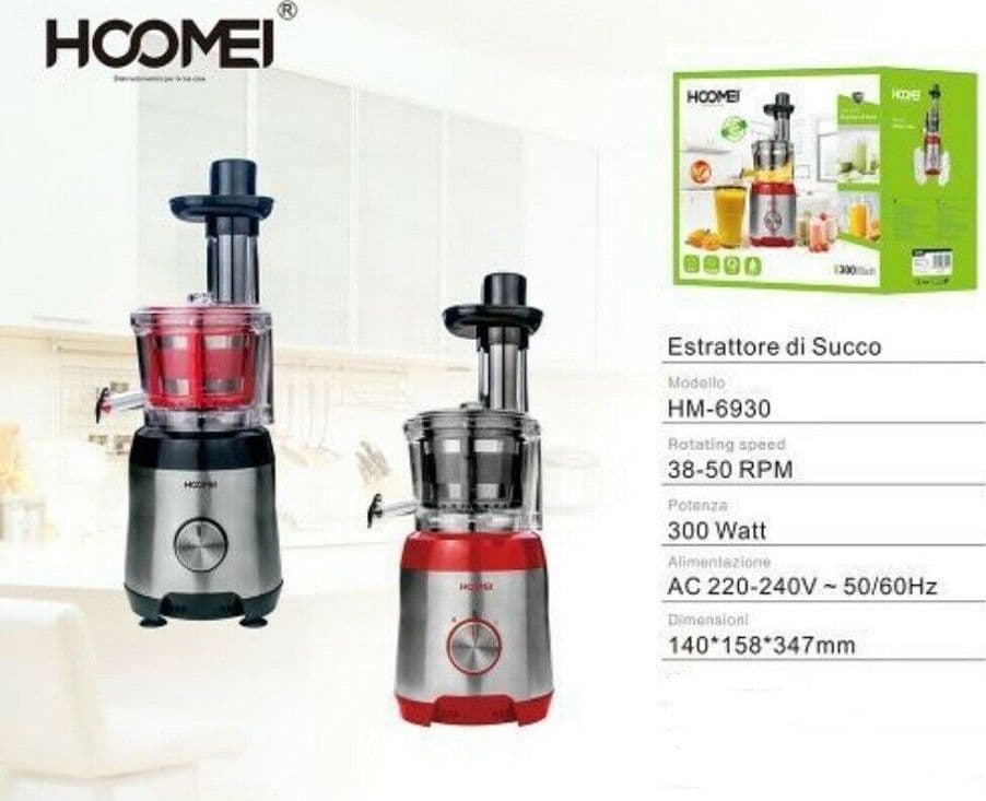 CENTRIFUGA ESTRATTORE DI SUCCO FRUTTA VERDURA 300 WATT HOOMEI HM-6930 CUCINA