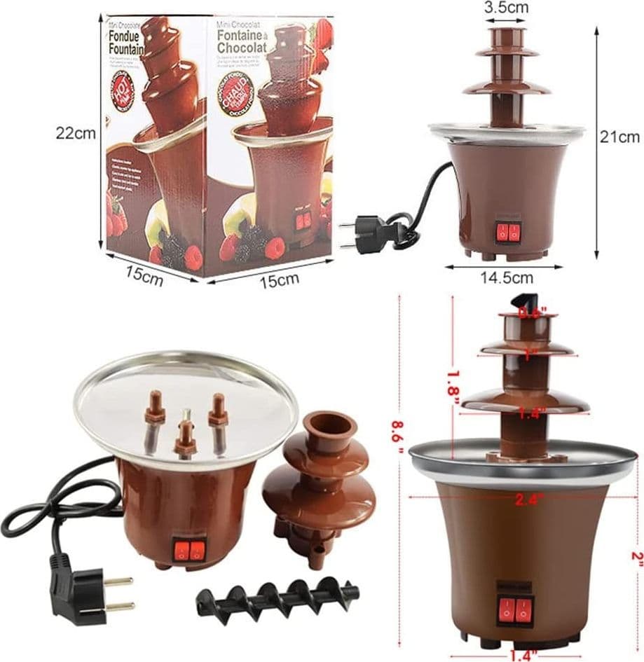FONTANA CASCATA DI CIOCCOLATO FONDUTA FORMAGGIO ANTIADERENTE DOLCE FESTA PARTY - 3