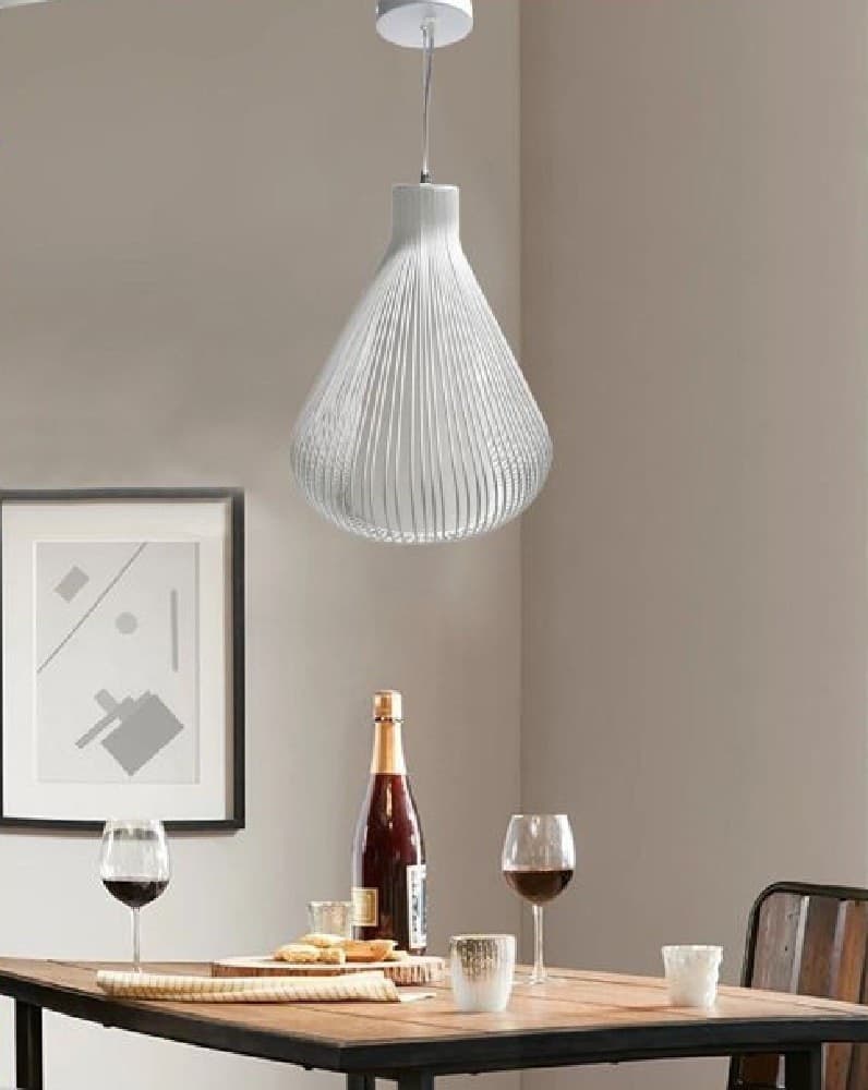 LAMPADARIO SOFFITTO ATTACCO E27 BIANCO NERO MODERNO SOSPENSIONE REGOLABILE B18 - 4