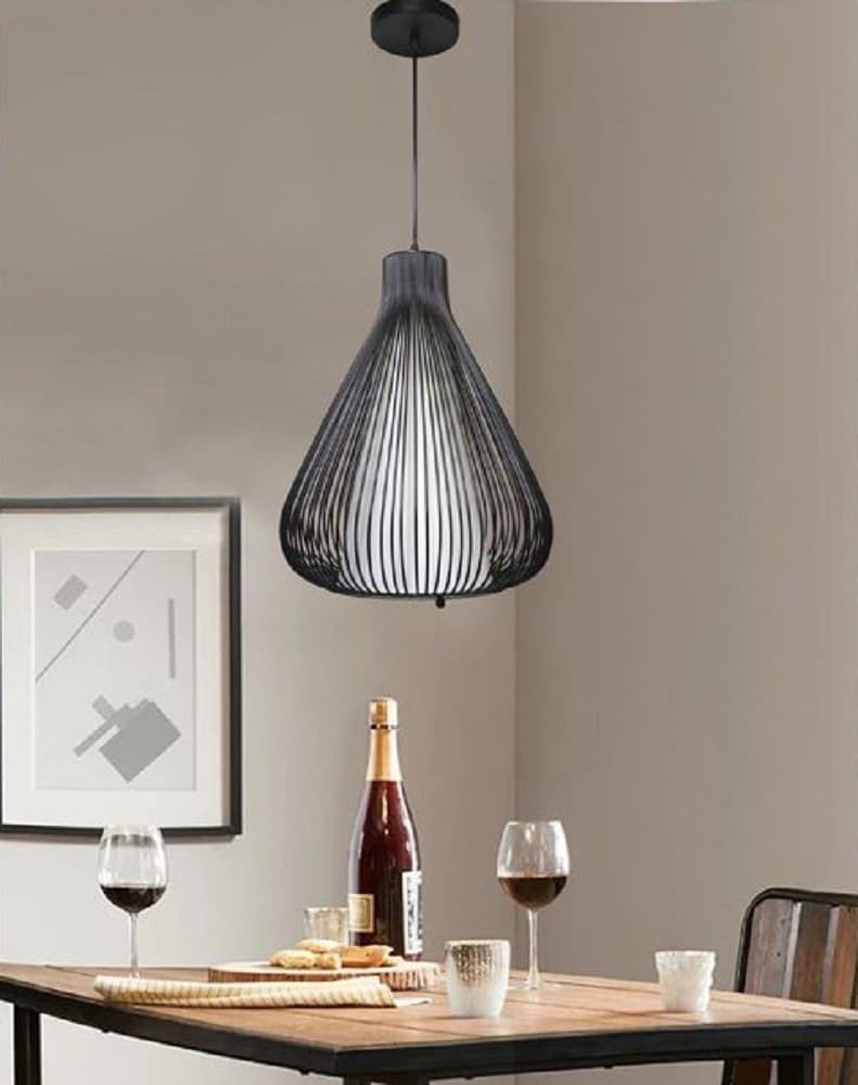LAMPADARIO SOFFITTO ATTACCO E27 BIANCO NERO MODERNO SOSPENSIONE REGOLABILE B18 - 5