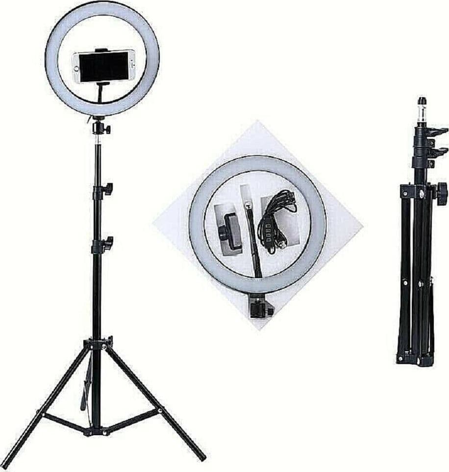 LED RING LIGHT CON TREPPIEDI LAMPADA ANULARE PER SELFIE STREAMING DAL VIVO - 7