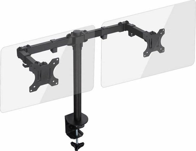 SUPPORTO STAFFA MONTAGGIO PER DOPPIO MONITOR TV DA SCRIVANIA DA 15" A 27" 16KG - 2