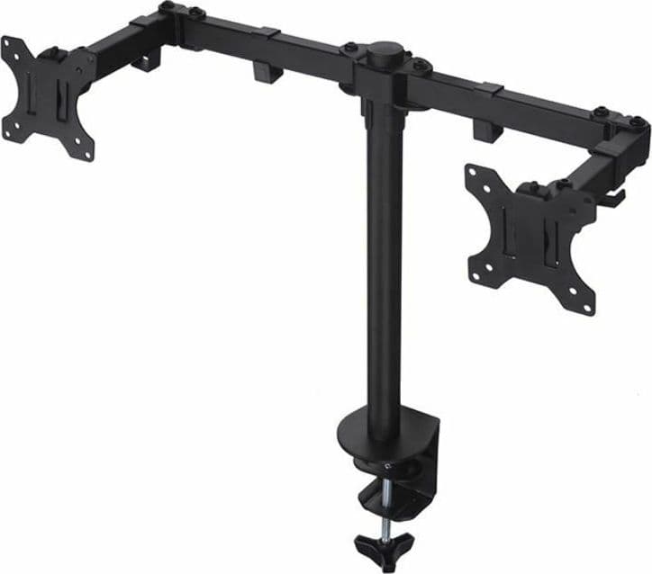 SUPPORTO STAFFA MONTAGGIO PER DOPPIO MONITOR TV DA SCRIVANIA DA 15" A 27" 16KG - 3