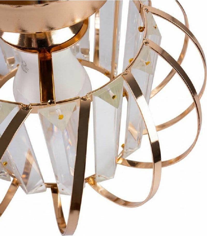 LAMPADARIO DA SOFFITTO E27 DESIGN MODERNO IN METALLO CROMATO ORO ARGENTO - 2