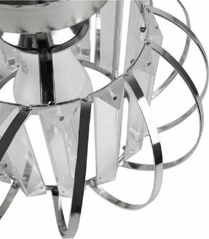 LAMPADARIO DA SOFFITTO E27 DESIGN MODERNO IN METALLO CROMATO ORO ARGENTO - 3