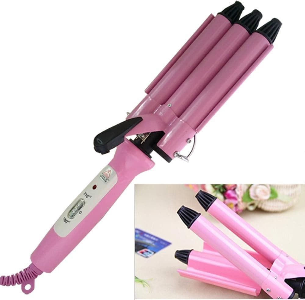 PIASTRA ARRICCIA CAPELLI A 3 RAMI ONDULATORE TRIFERRO ROSA DA 40W CAPELLI RICCI