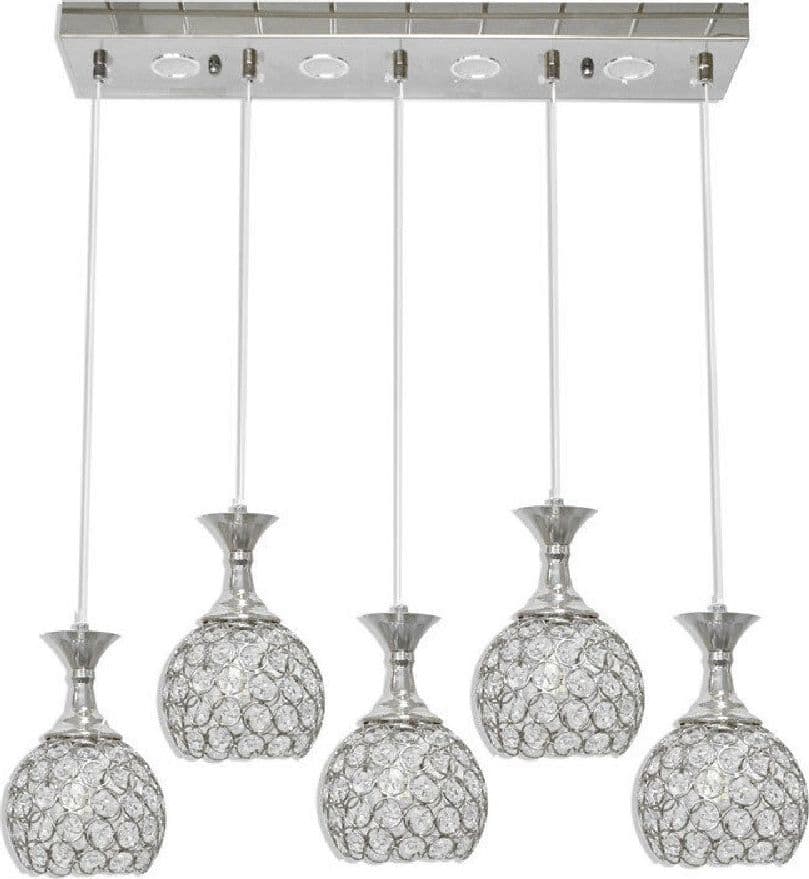 LAMPADARIO DA SOFFITTO A SOSPENSIONE PLAFONIERA SFERE CRISTALLI ATTACCO G9 B26 - 3