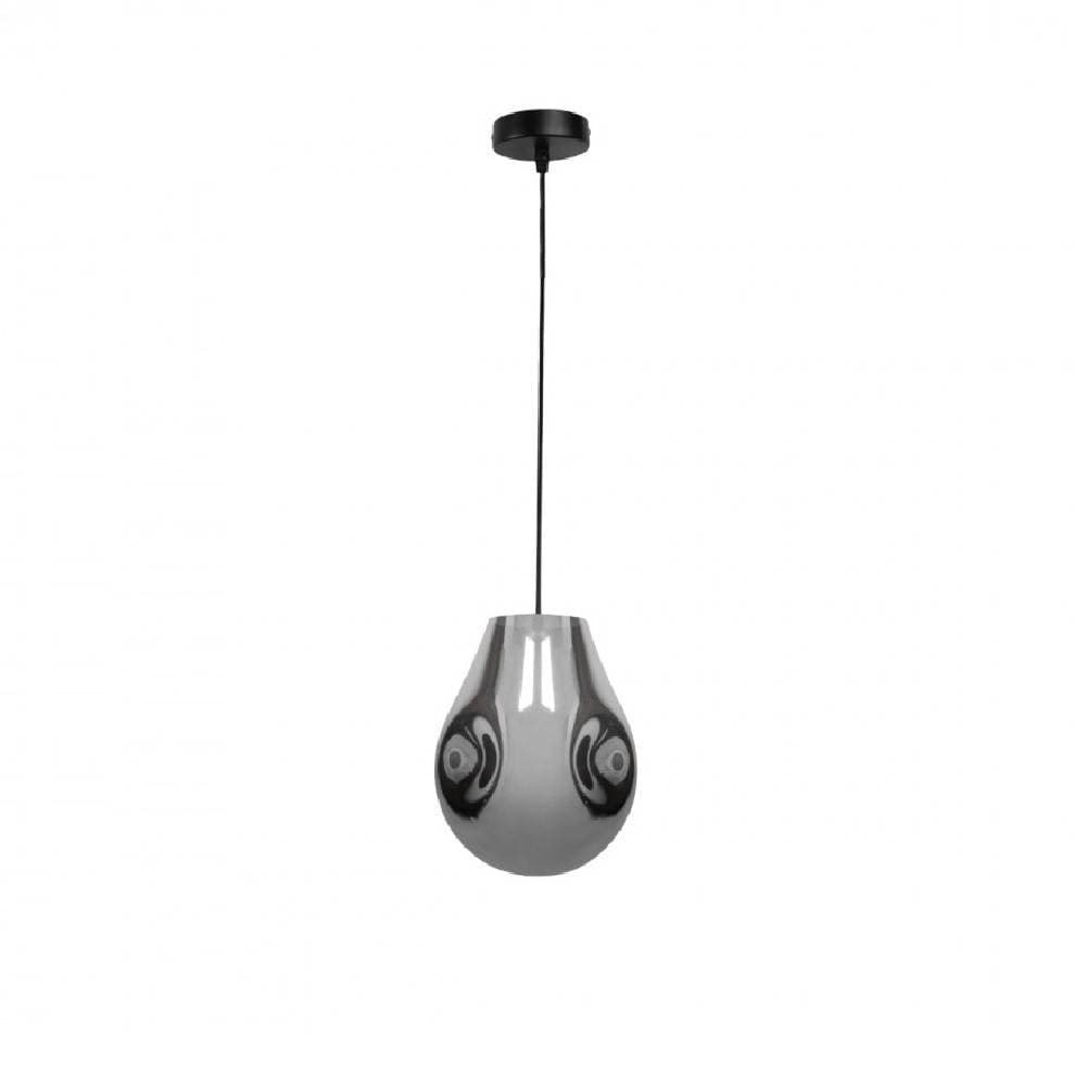 LAMPADA LAMPADARIO SOSPENSIONE E27 DROP IN VETRO ARGENTO GRIGIO SCURO IP20 LP - 4