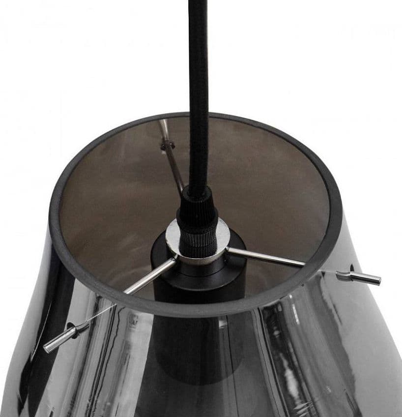 LAMPADA LAMPADARIO SOSPENSIONE E27 DROP IN VETRO ARGENTO GRIGIO SCURO IP20 LP - 5