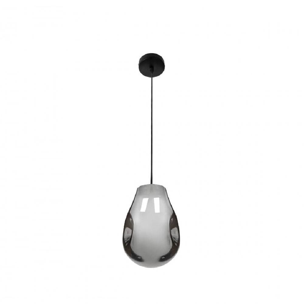 LAMPADA LAMPADARIO SOSPENSIONE E27 DROP IN VETRO ARGENTO GRIGIO SCURO IP20 LP - 6