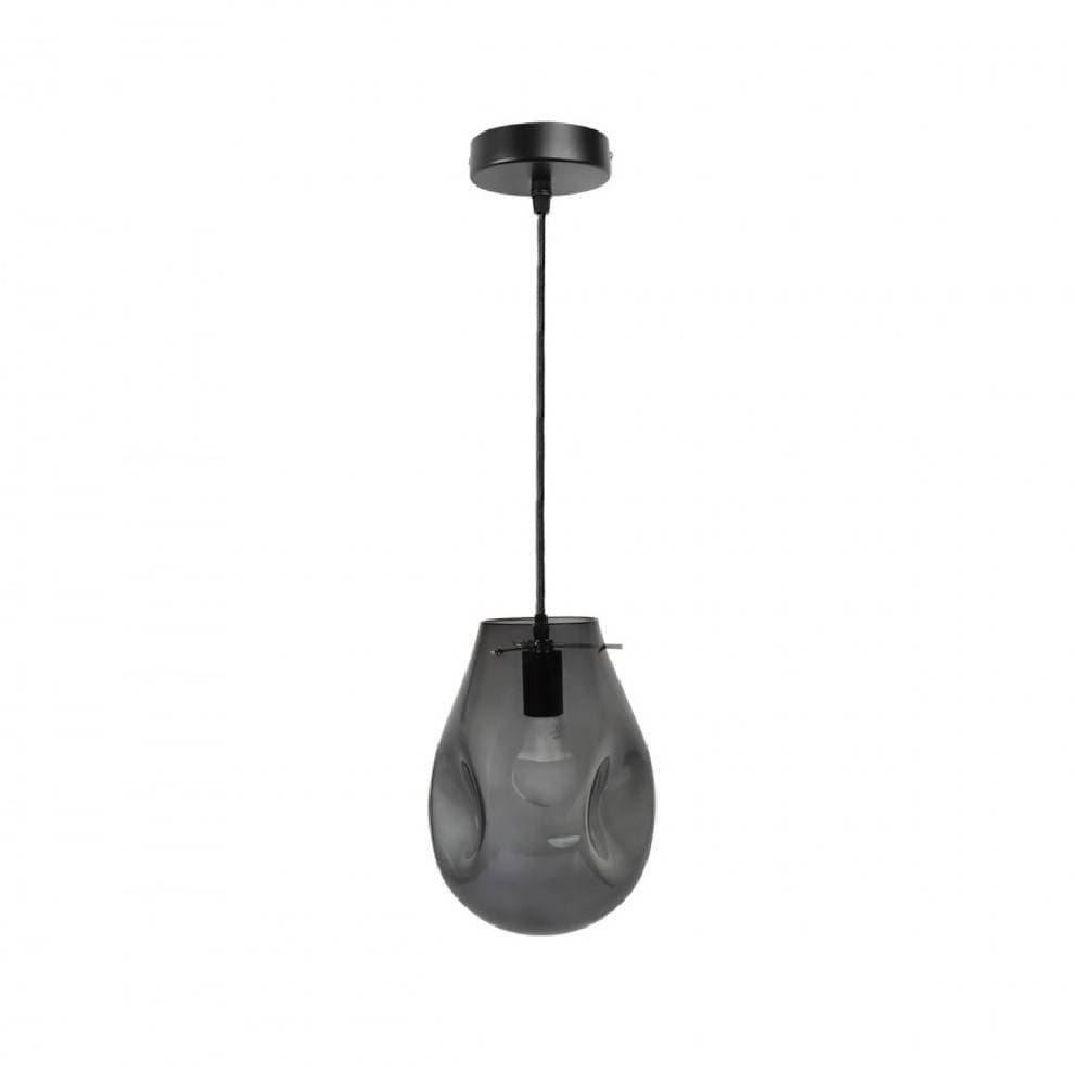 LAMPADA LAMPADARIO SOSPENSIONE E27 DROP IN VETRO ARGENTO GRIGIO SCURO IP20 LP - 7