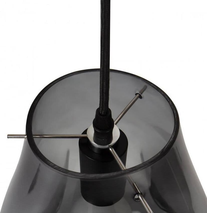 LAMPADA LAMPADARIO SOSPENSIONE E27 DROP IN VETRO ARGENTO GRIGIO SCURO IP20 LP - 9