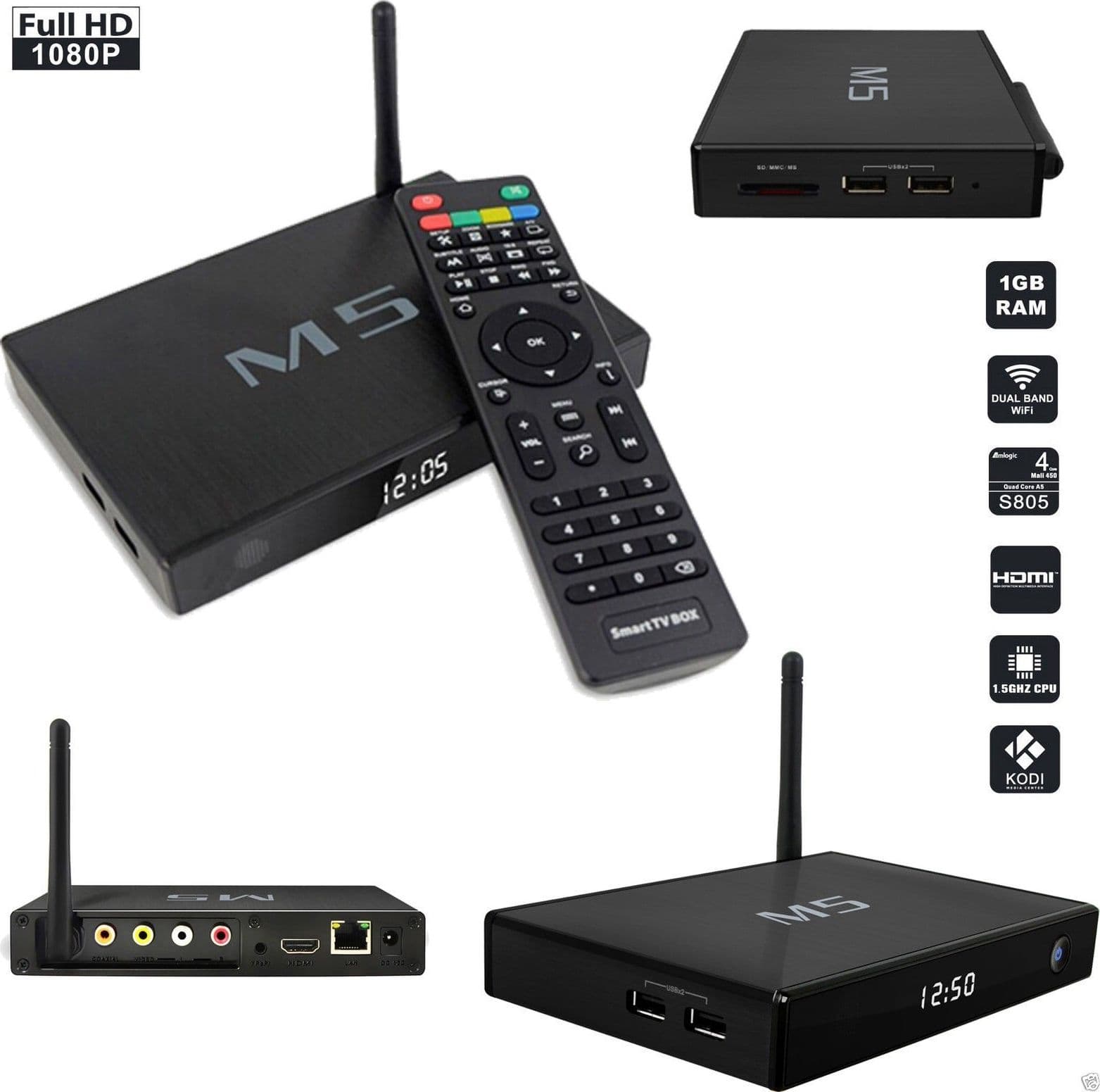 ANDROID TV M5-S805 BOX QUAD CORE WIFI WI-FI HDMI INTERNET SMART TV FULL HD 1080P - 2