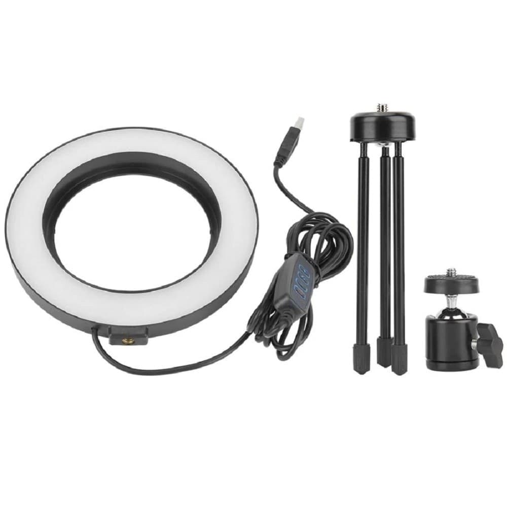 ANELLO PUNTO LUCE LED FOTOGRAFIA MAKEUP VIDEO DIFFUSORE CIRCOLARE 6" 16CM DIMMER - 3