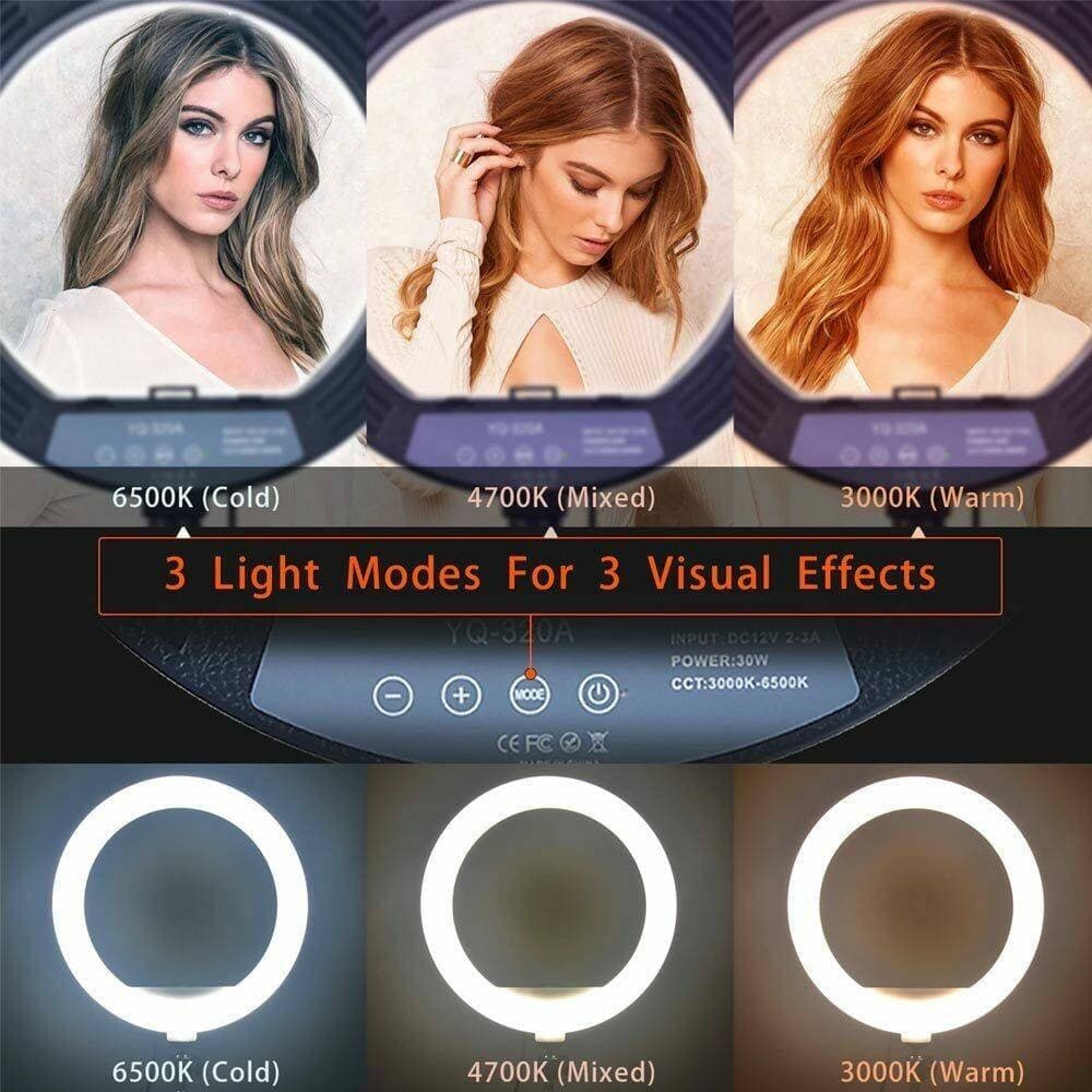 ANELLO LUMINOSO TREPPIEDI LUCE SELFIE TIK TOK LED LAMPADA RING LIGHT VIDEO 30CM - 2