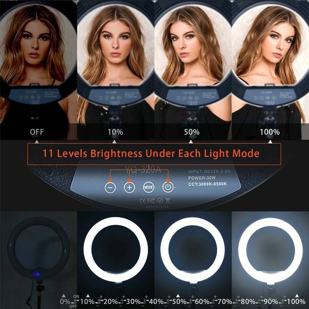 ANELLO LUMINOSO TREPPIEDI LUCE SELFIE TIK TOK LED LAMPADA RING LIGHT VIDEO 30CM - 3