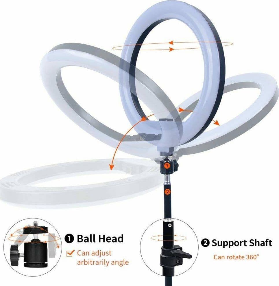 ANELLO LUMINOSO TREPPIEDI LUCE SELFIE TIK TOK LED LAMPADA RING LIGHT VIDEO 30CM - 5