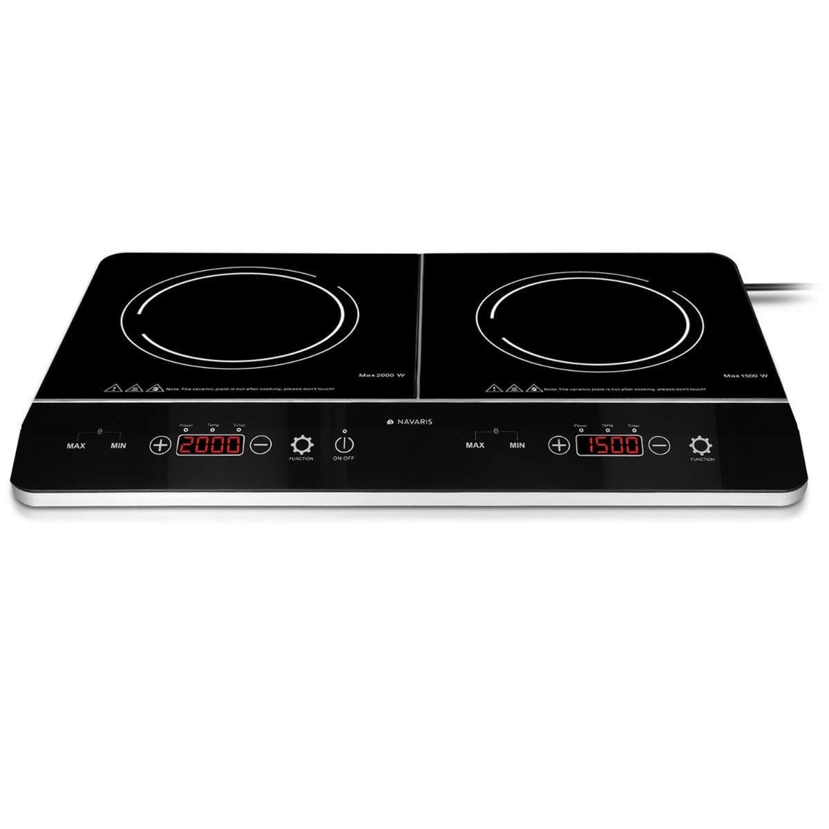 DOPPIA PIASTRA A INDUZIONE 3500W FORNELLO ELETTRICO CON DISPLAY DIGITALE E TIMER - 7