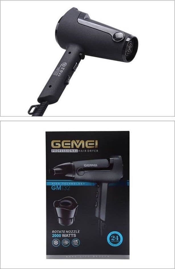 ASCIUGACAPELLI 2000 WATT GM-132 PROFESSIONALE 3 VELOCITÀ CON UGELLO ROTANTE PHON - 9