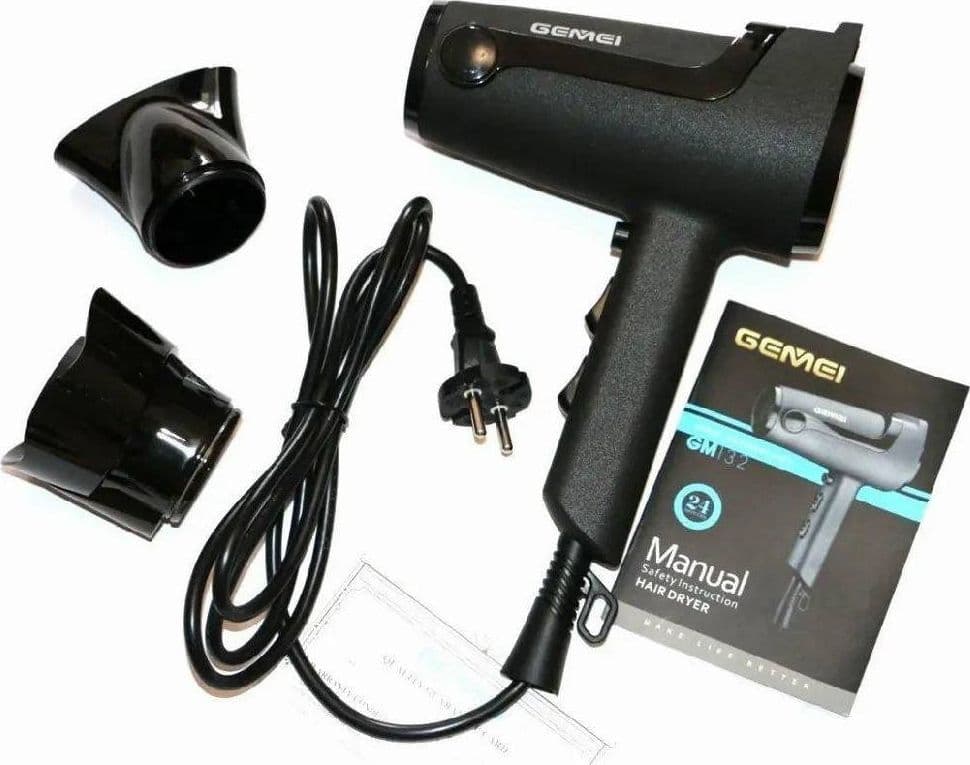 ASCIUGACAPELLI 2000 WATT GM-132 PROFESSIONALE 3 VELOCITÀ CON UGELLO ROTANTE PHON - 10